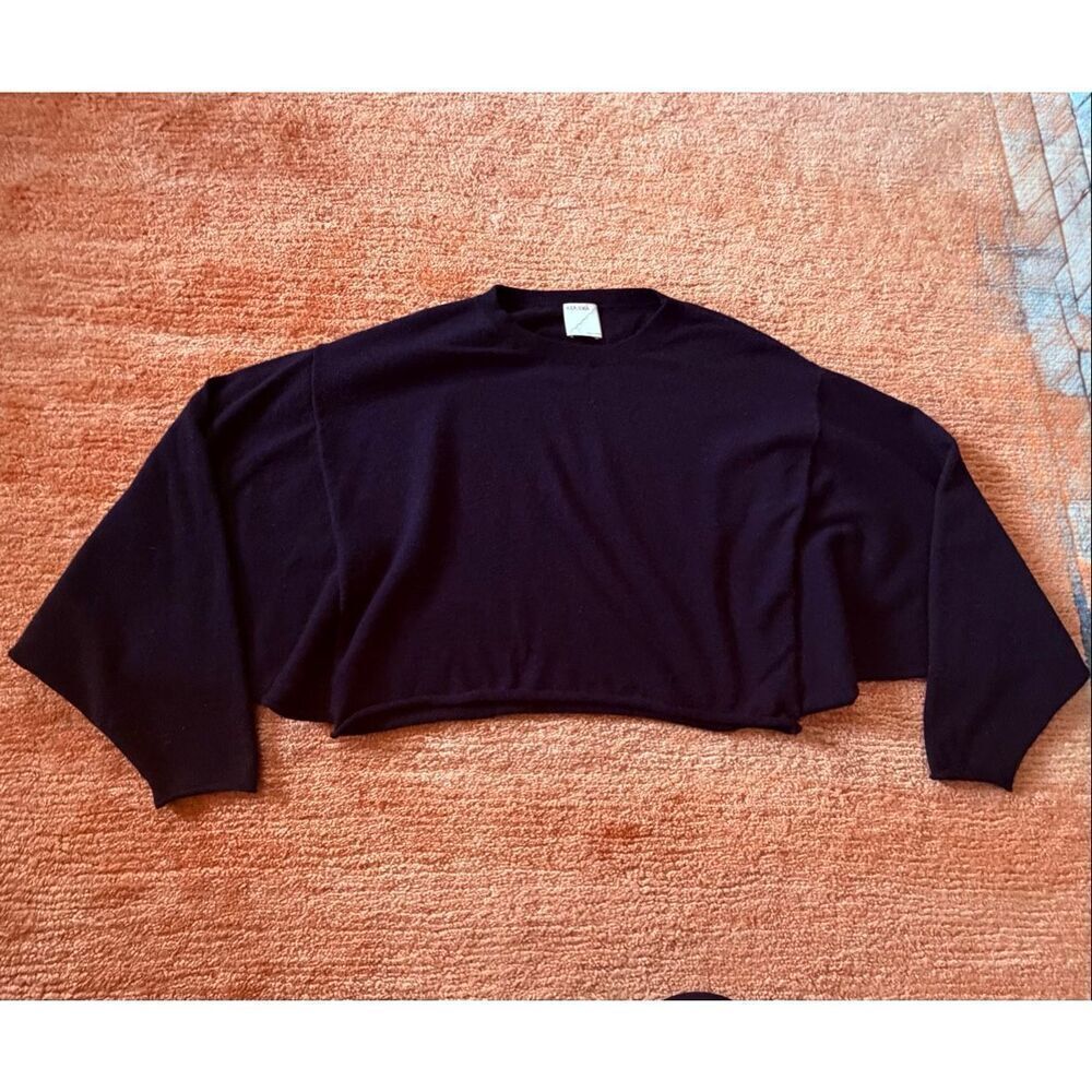Kerisma Black Cropped Batwing Sweater One Size Soft Angora Blend